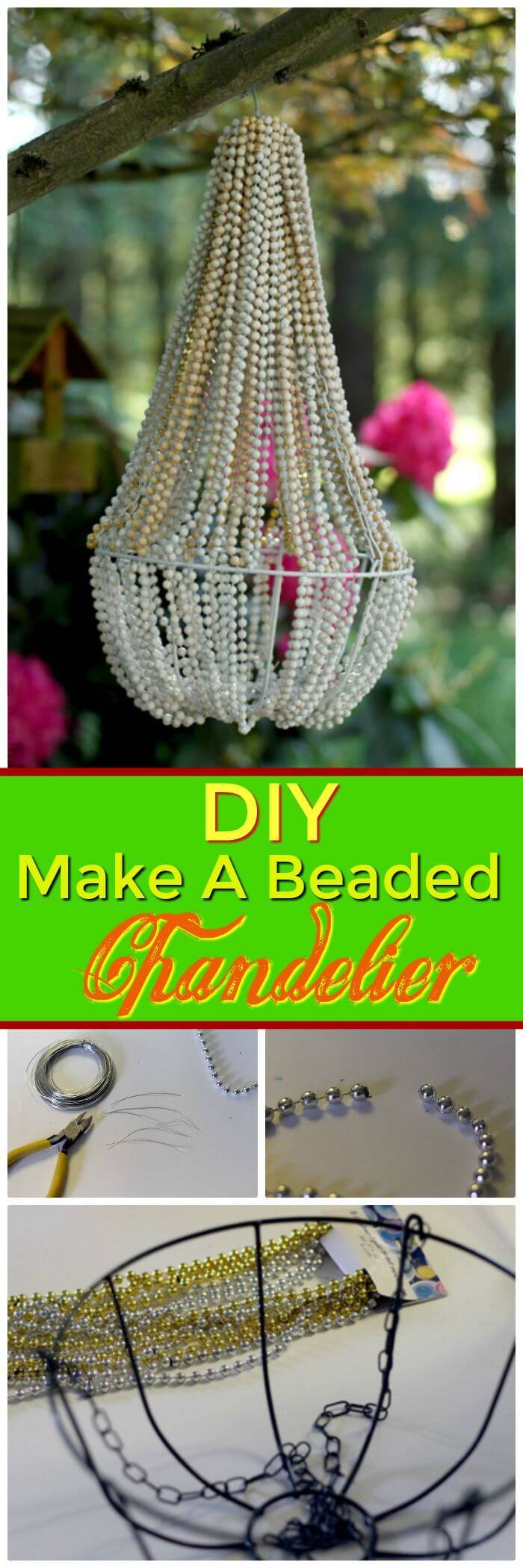 Make a Beaded Chandelier - DIY Dollar Store Crafts 
