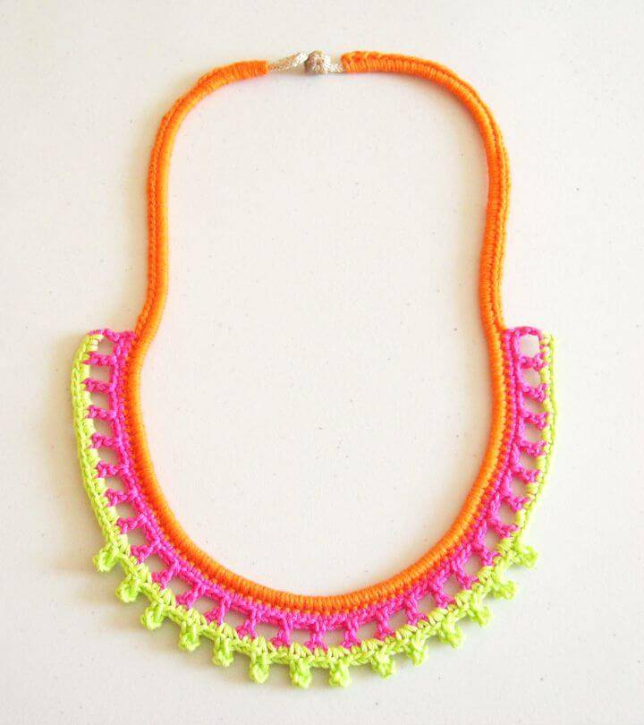 Crochet Neon Necklace - Free Pattern
