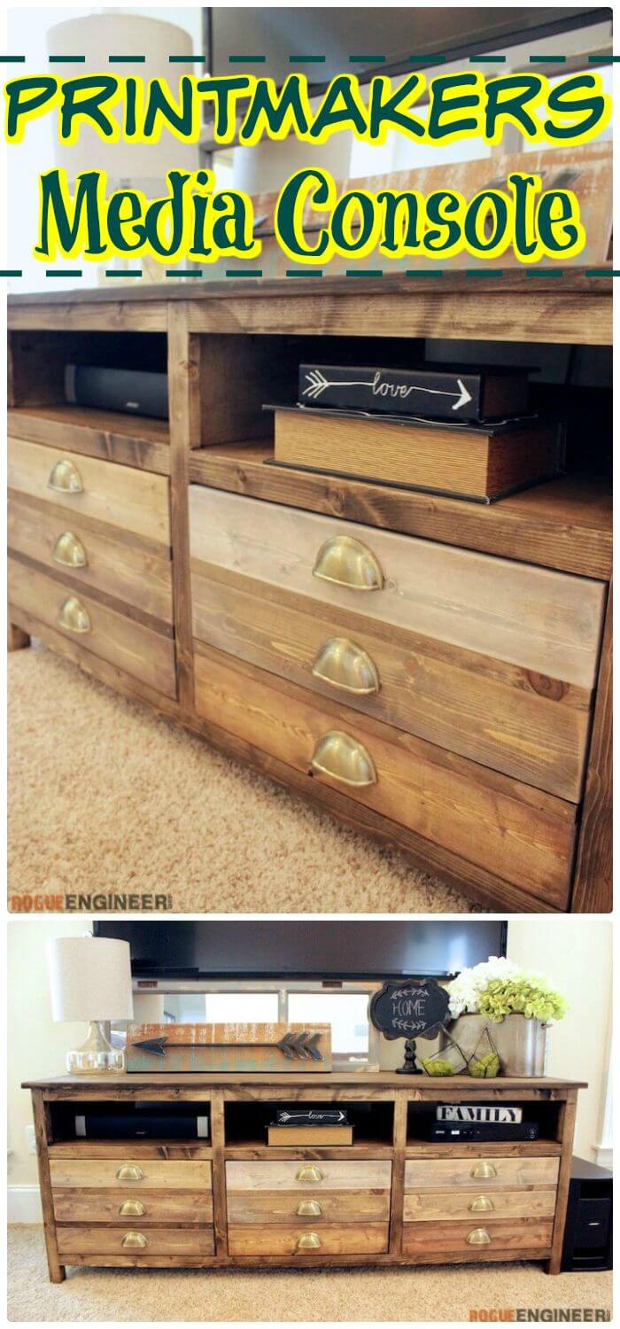 Easy DIY Printmakers Media Console