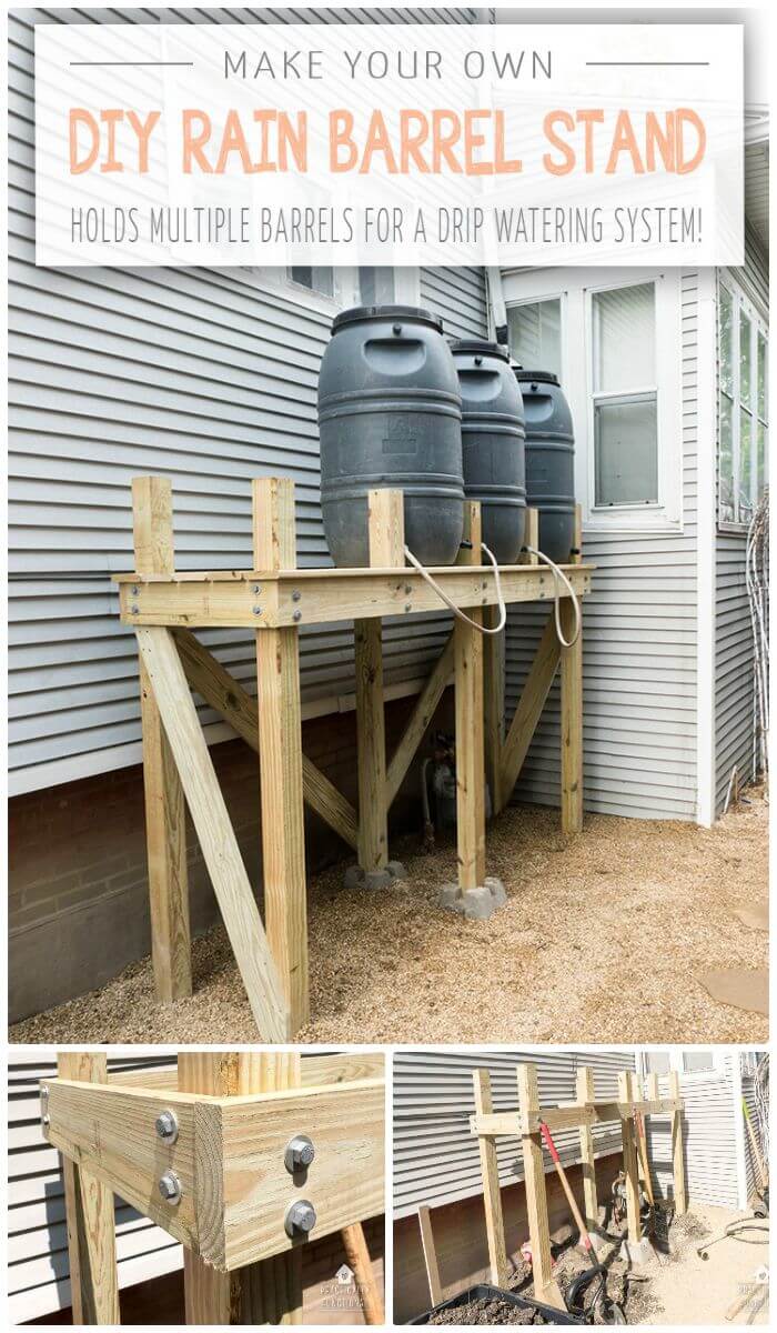 Make A Rain Barrel Stand For Multiple Rain Barrels