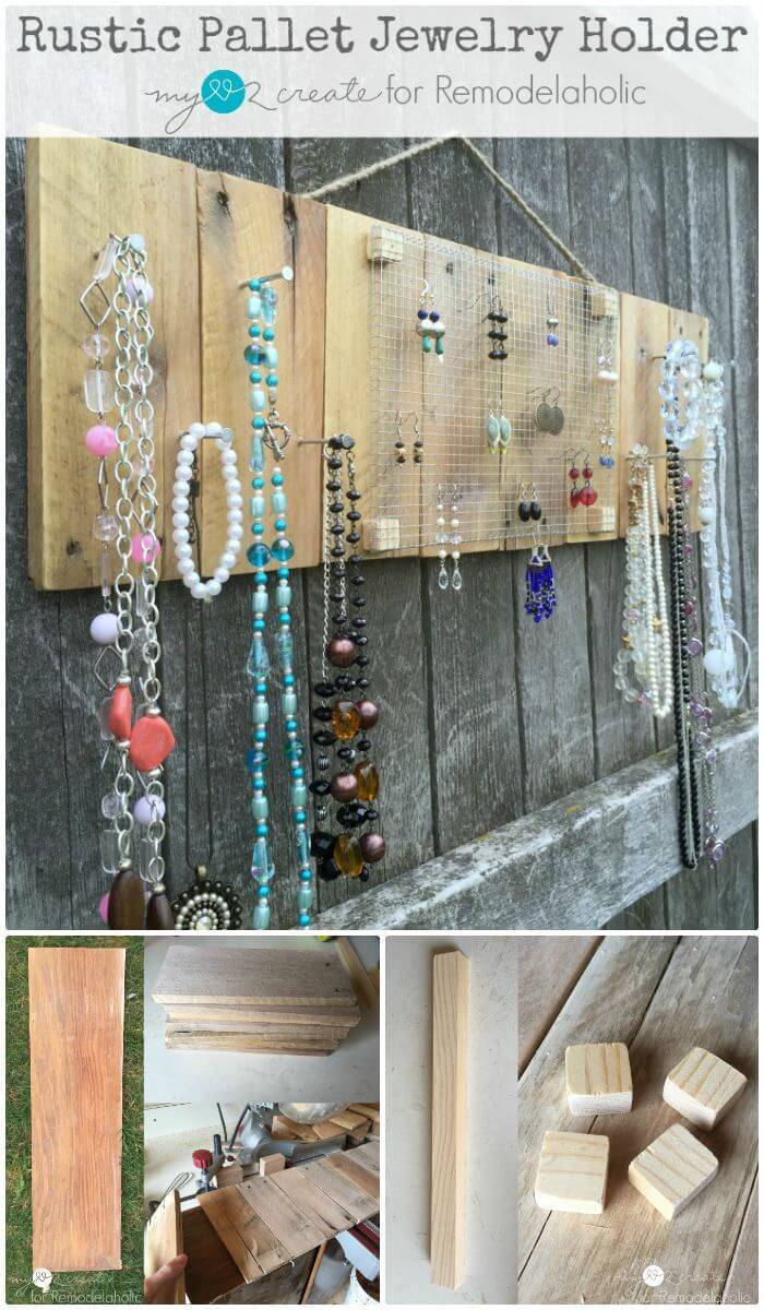 How To Easy DIY Rustic Pallet Jewelry Holder