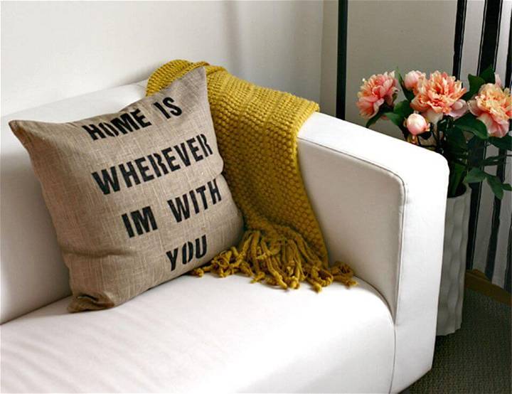 DIY Sharpie Quote Pillow at Home
