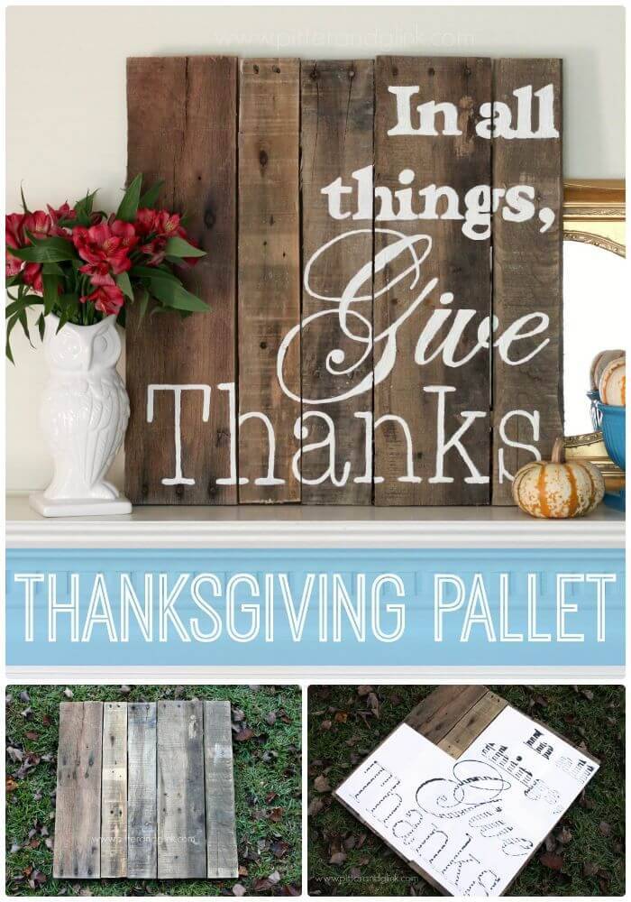 Easy DIY Thanksgiving Pallet Art & A Pallet Canvas Giveaway