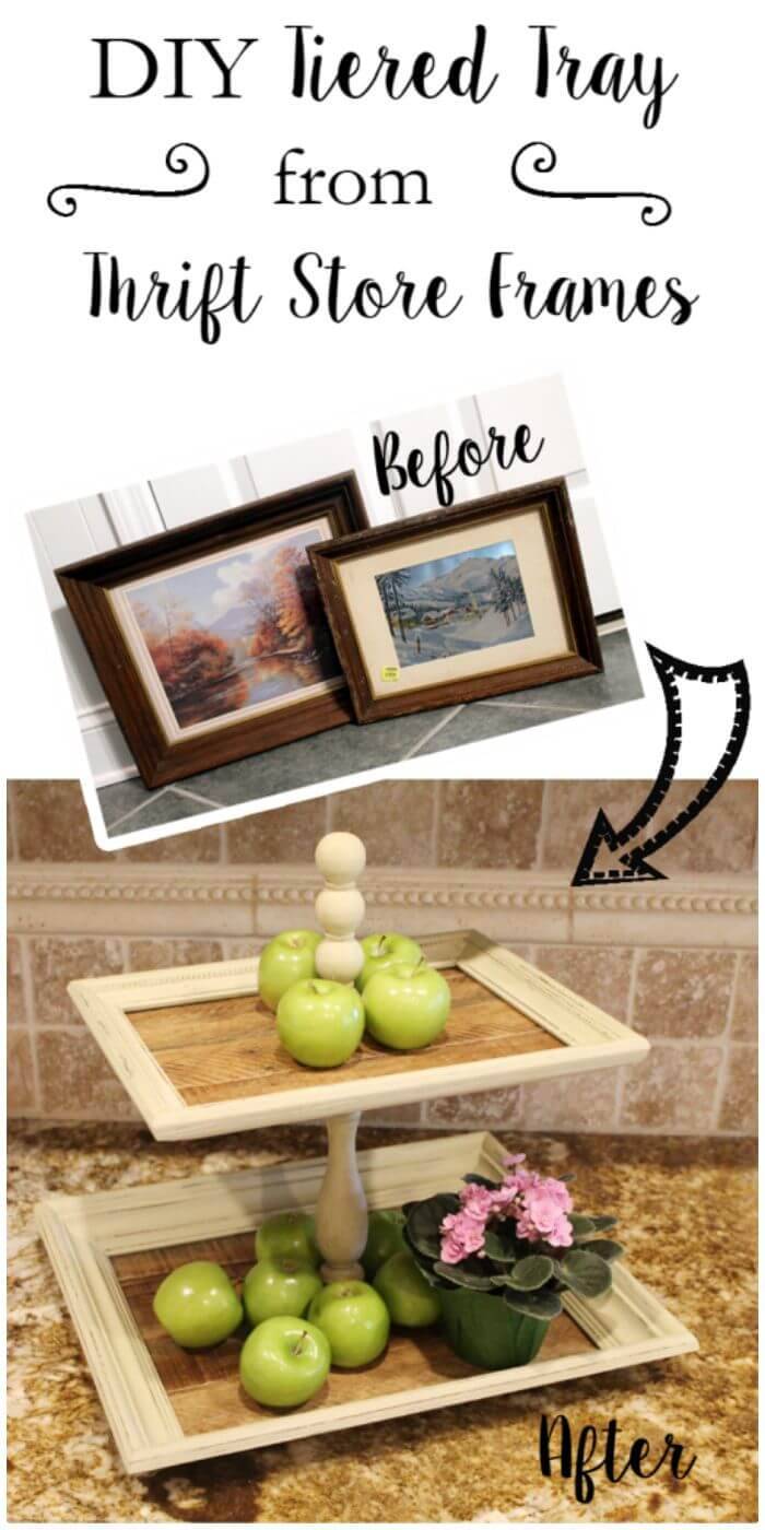 DIY Tiered Tray from Frames
