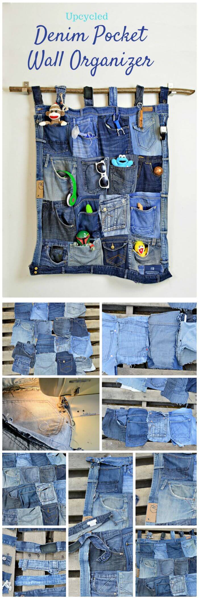 DIY Upcycle Old Jeans Into A Great Denim Pocket Organiser