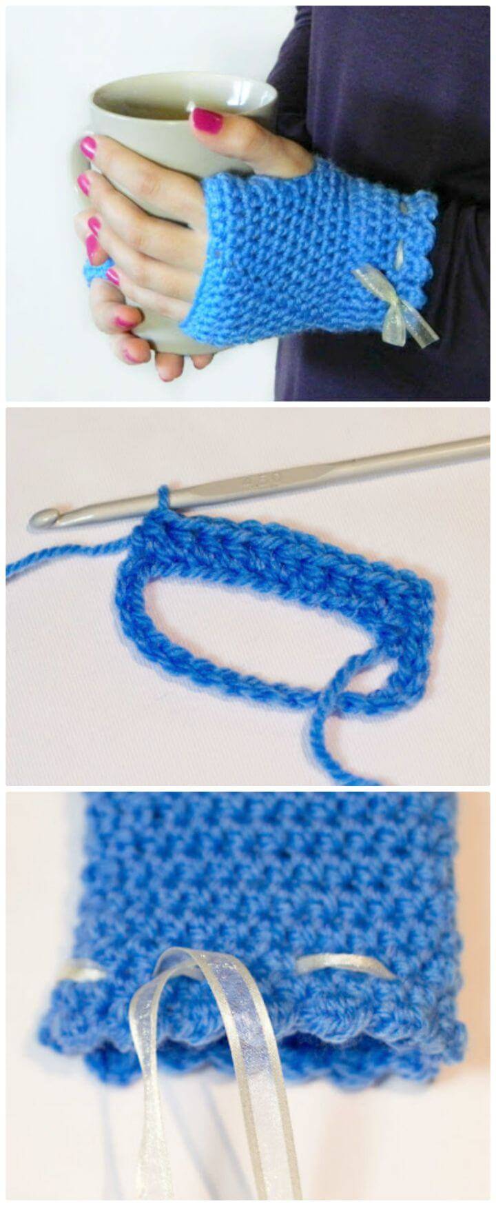 Free Crochet Vintage Finger-less Gloves Pattern