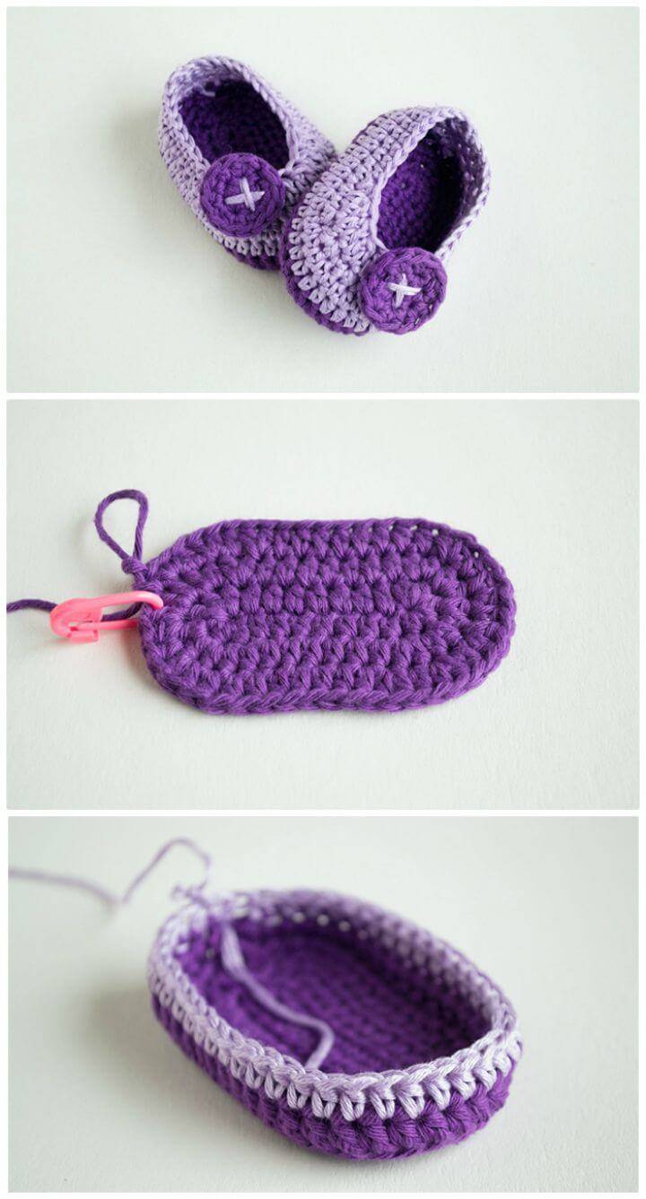 How To Free Crochet Violet Butterfly Booties Pattern
