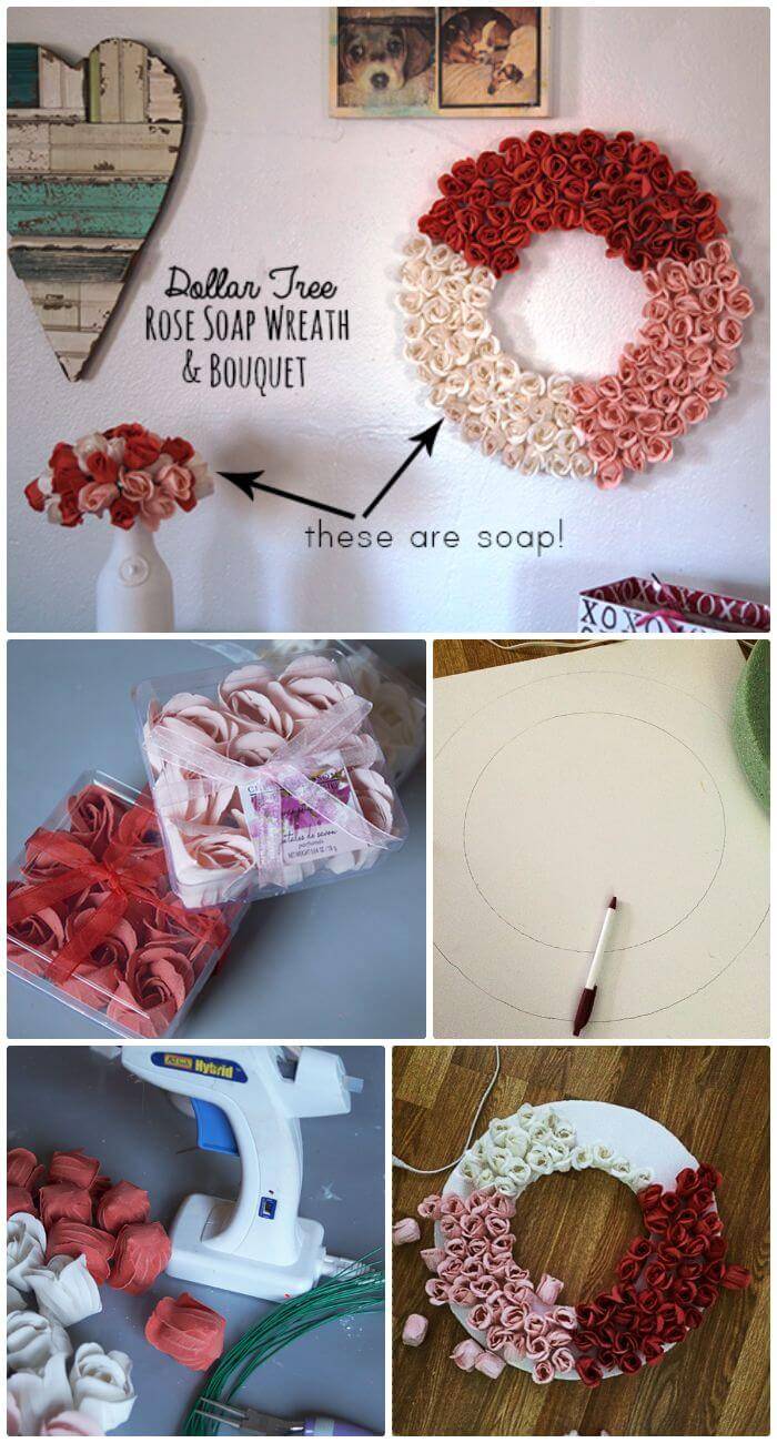 DIY Wreath And Bouquet From Dollar Store Soaps