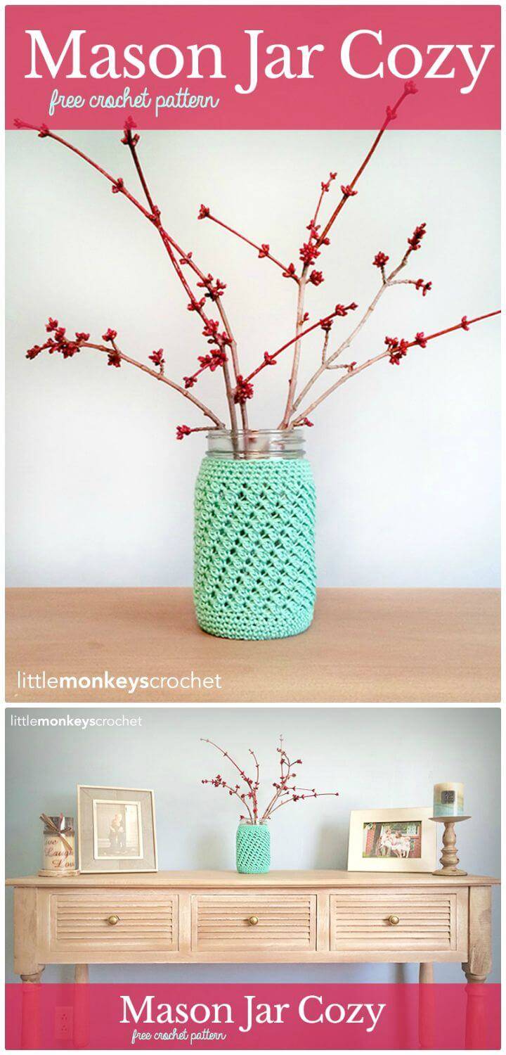 Crochet Mason Jar Cover - Free Pattern