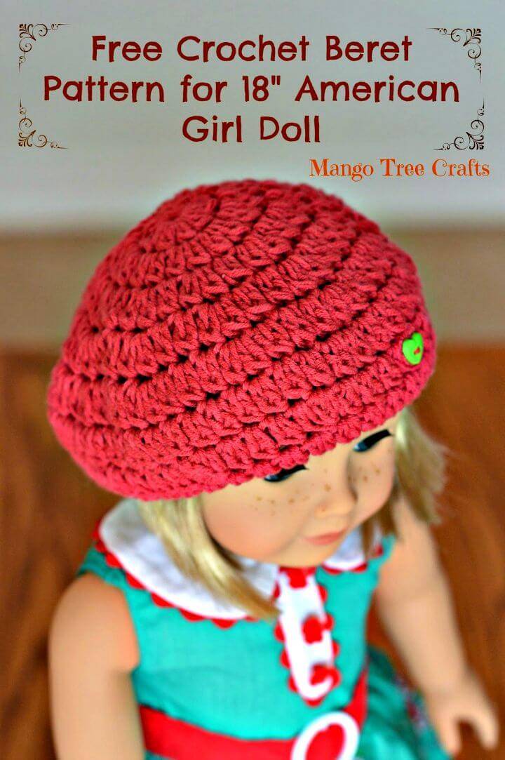Free Crochet Beret Hat Pattern For 18” American Girl Doll