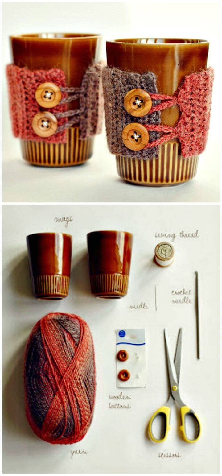 Easy Free Crochet Coffee Mug Cozy Pattern