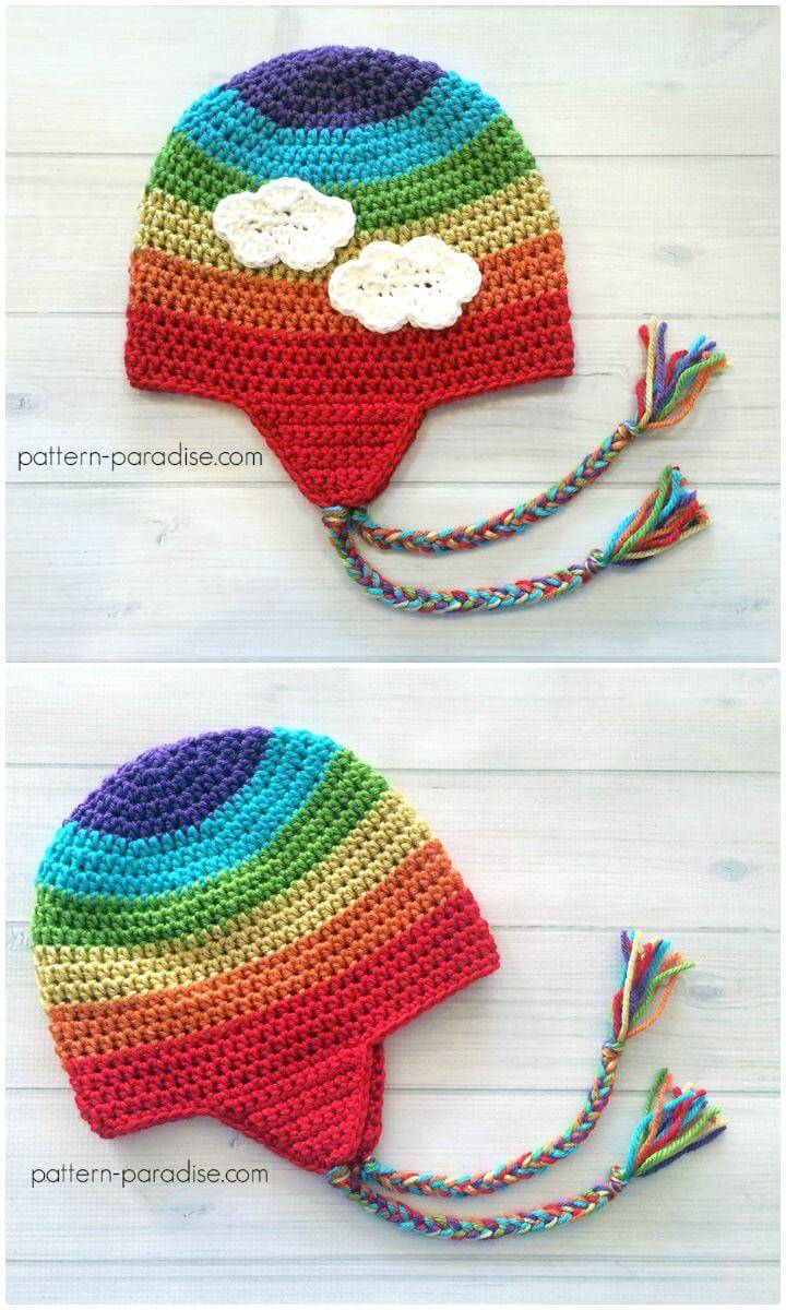 Easy Free Crochet Ear-flap Hat Pattern