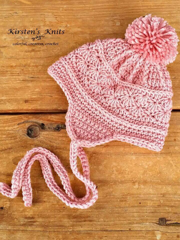 Free Crochet La Vie en Rose Earflap Hat Pattern