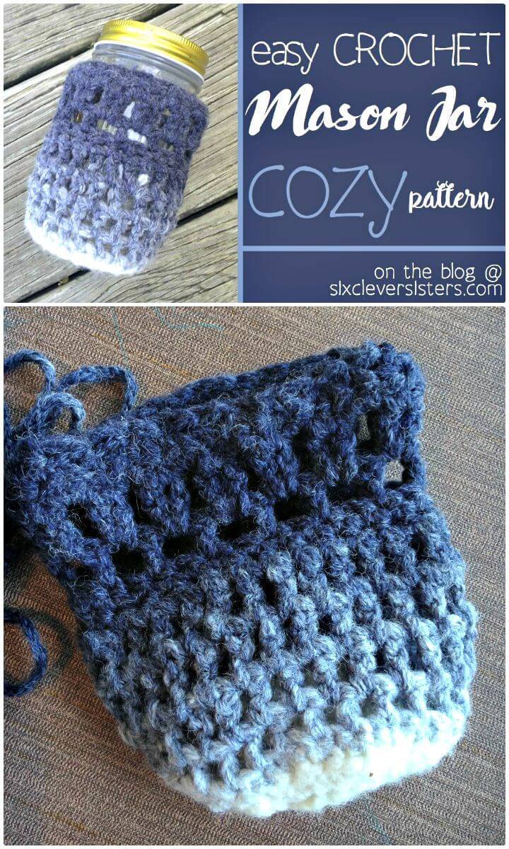 Free Crochet Mason Jar Cozy Pattern