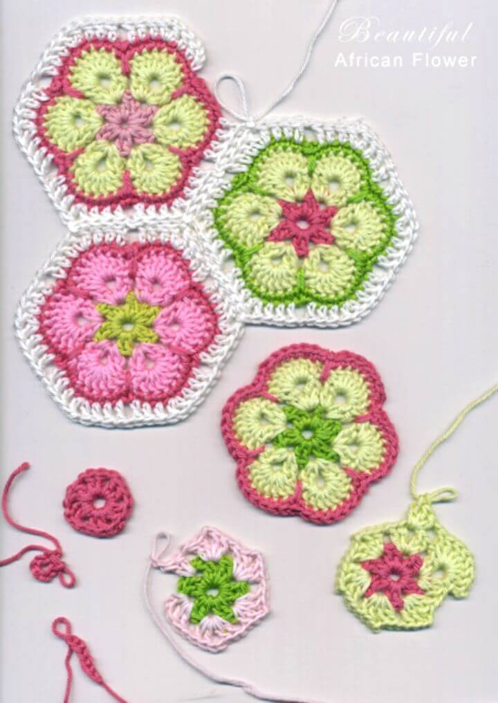 Easy Free Crochet African Flower Granny Motifs Pattern