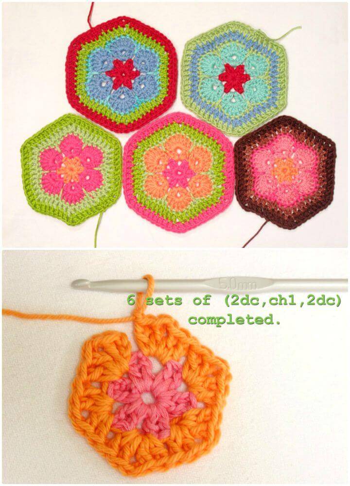 Easy Free Crochet African Flower Hexagon Crochet Tutorial + Pattern