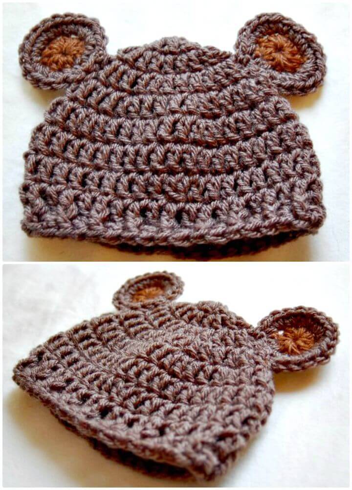 Free Crochet Baby Hat Pattern - Newborn Bear