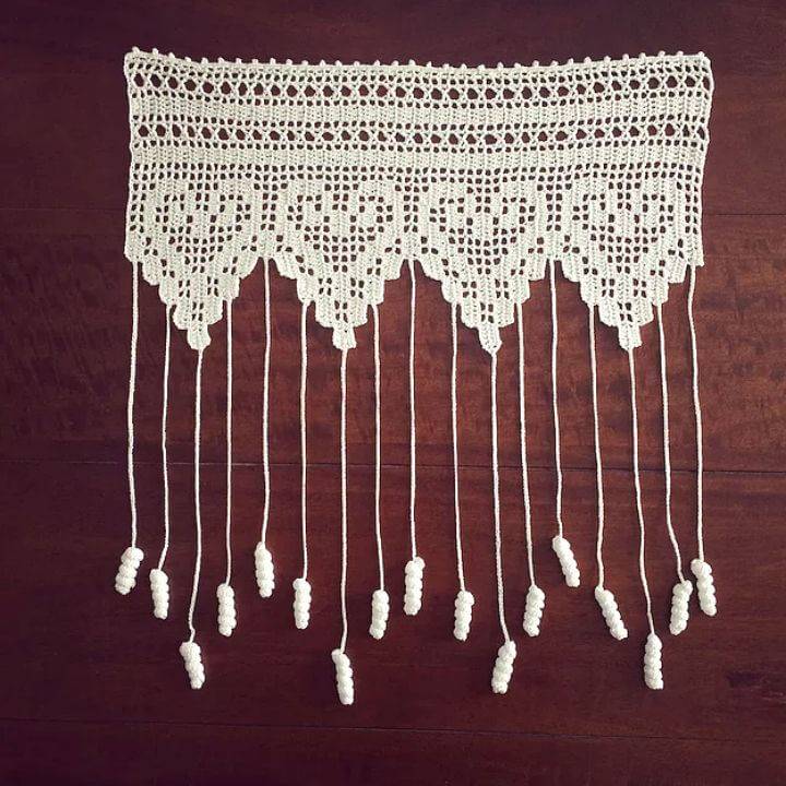 Free Crochet Brise Bise Motif Coeur Curtain Pattern