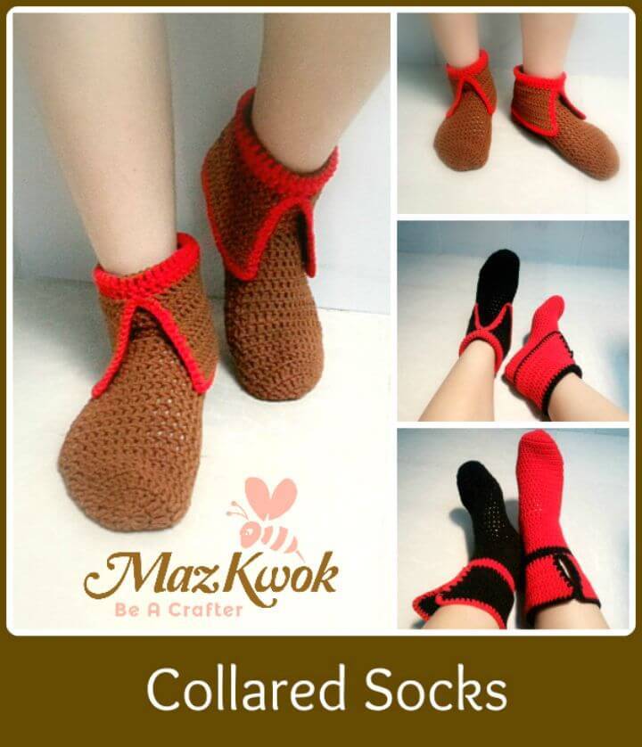 Free Crochet Collared Socks Pattern