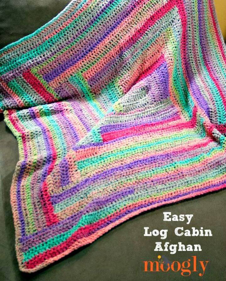 Crochet Easy Log Cabin Afghan - Free Pattern