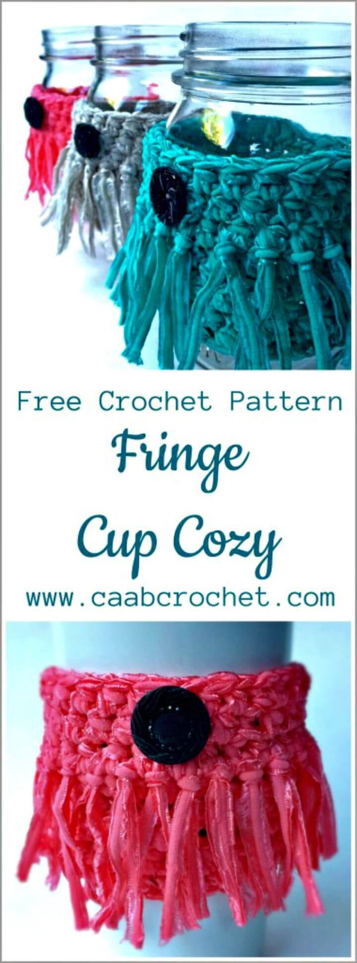 How To Free Crochet Fringe Cup Cozy Pattern