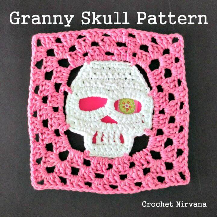 Easy Free Crochet Gorgeous Granny Skull Square Pattern