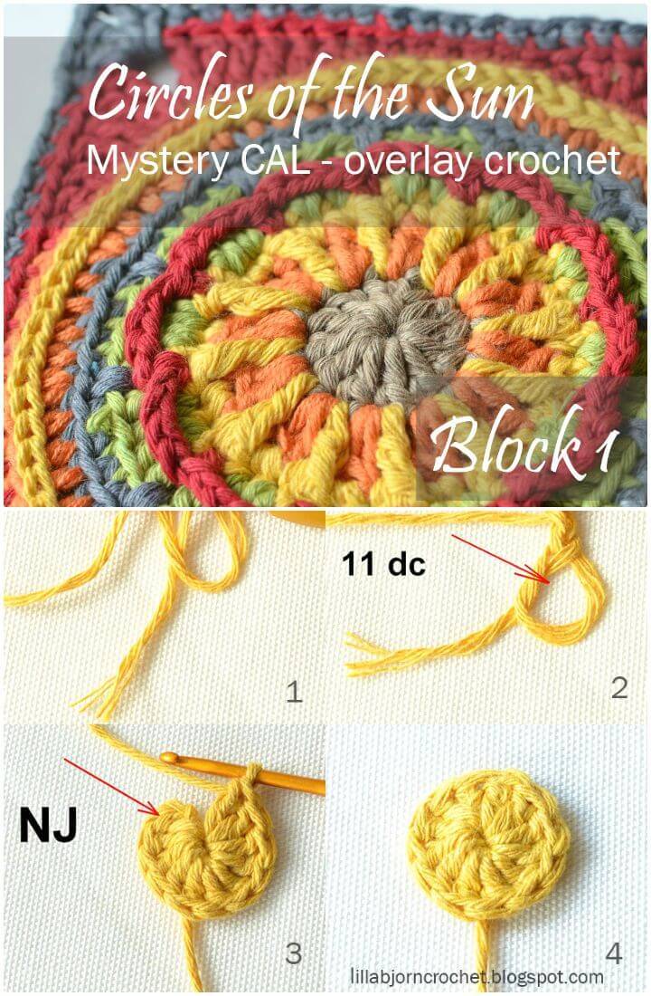 How To Free Crochet Granny Square Circles Of The Sun Pattern