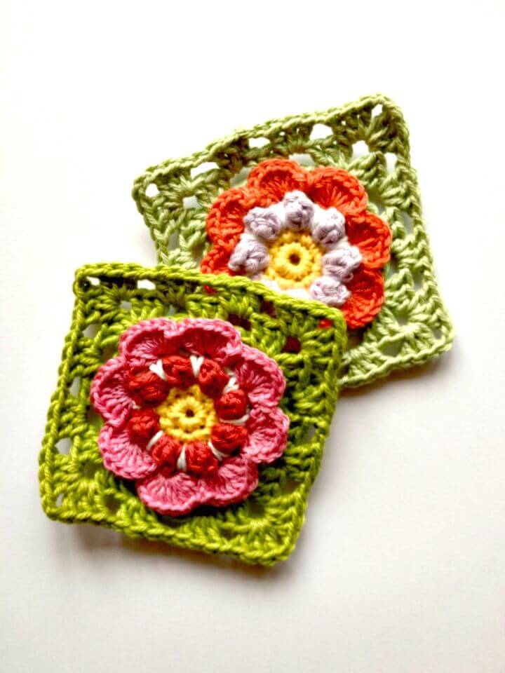 Easy Free Crochet Granny Square In Bloom Pattern