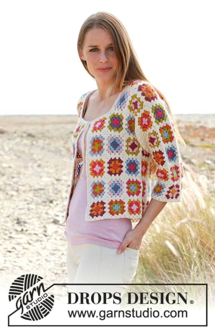 Free Crochet Granny Square Jacket Pattern