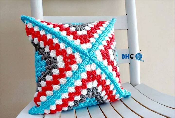 Easy Free Crochet Granny Square Pillow Pattern