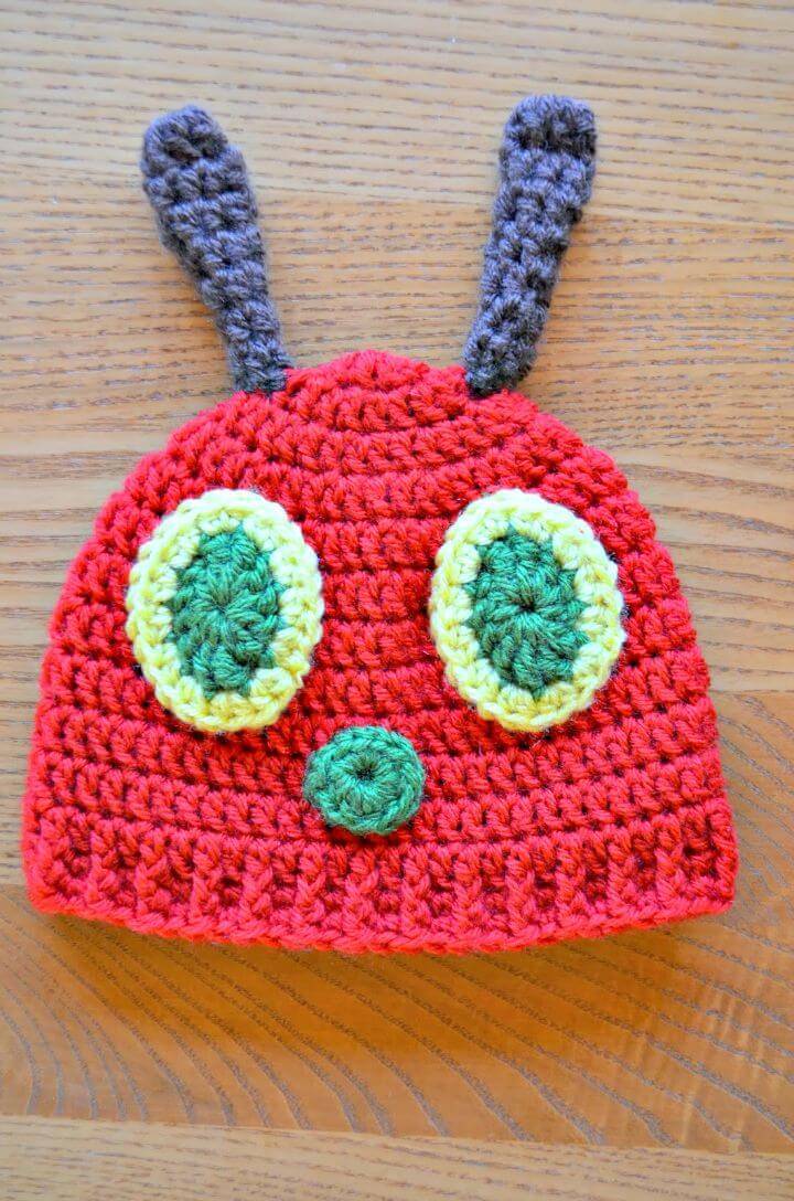 Easy Free Crochet Hungry Caterpillar Baby Hat Pattern