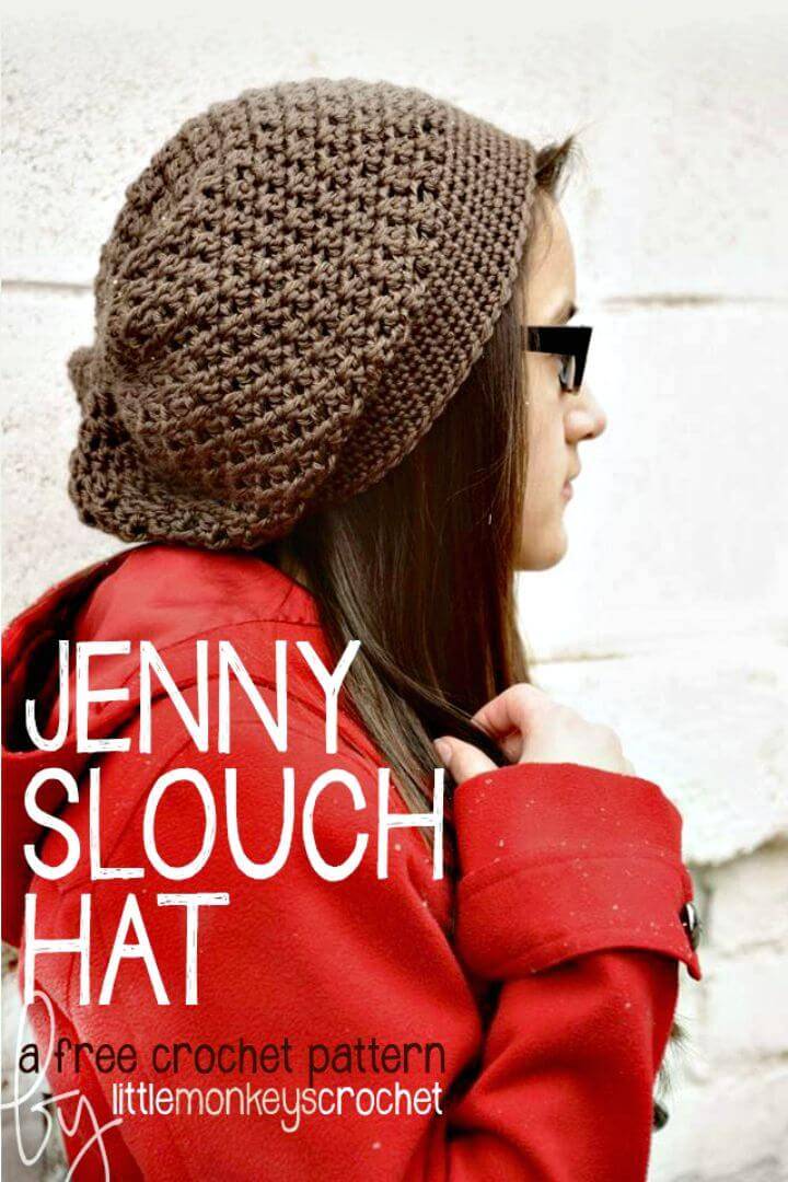 Easy And Simple Crochet Jenny Slouch Hat - Free Pattern