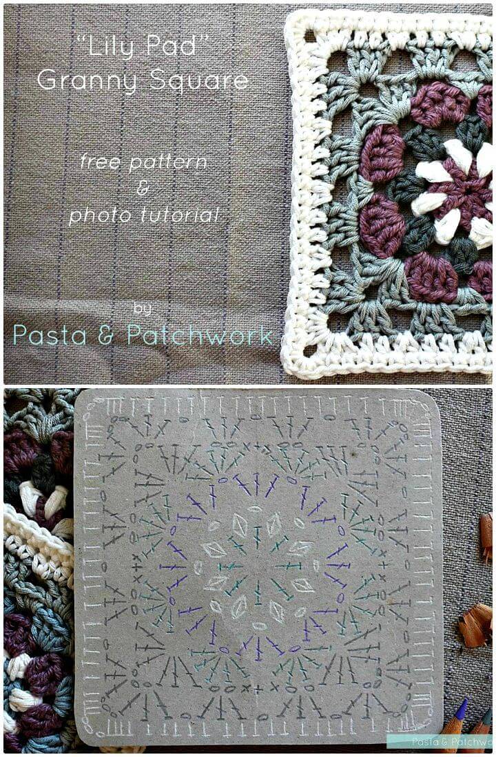 How To Free Crochet Lily Pad Granny Square Pattern & Tutorial