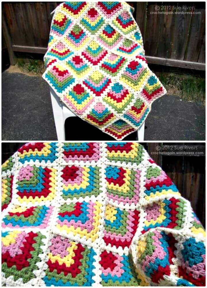 Easy Free Crochet Mitered Granny Square Pattern