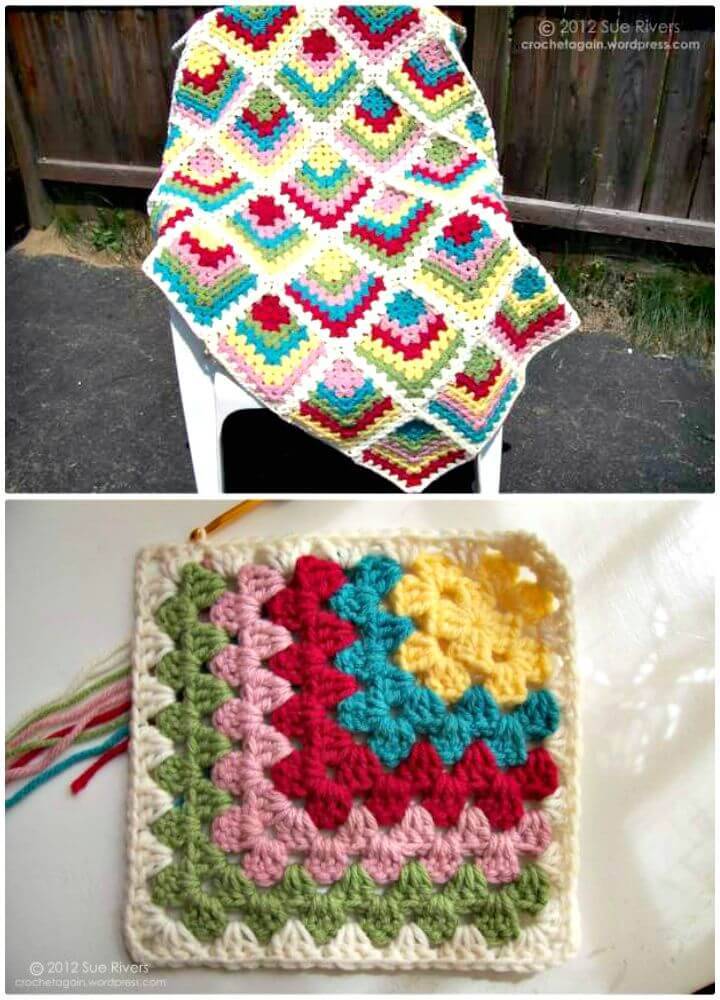 Easy Free Crochet Mitered Granny Square Pattern