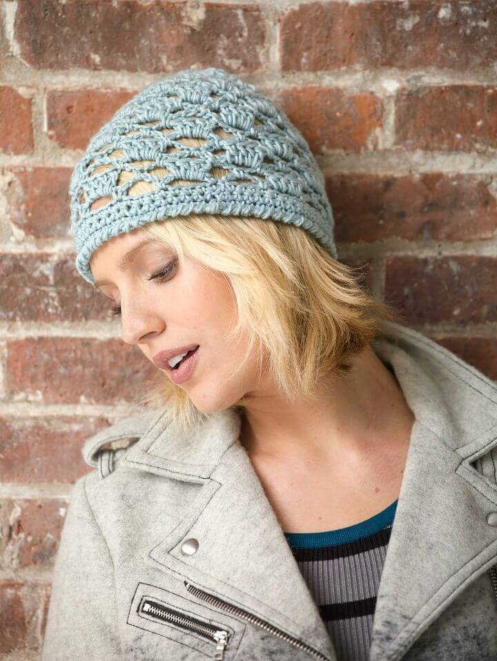 How To Free Crochet Mod Lace Hat Pattern