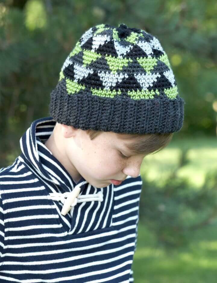 Easy Free Crochet Navajo Kid's Hat Pattern