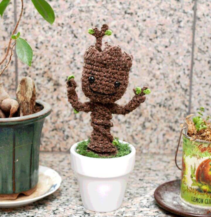 Free Crochet Pattern Potted Baby Groot From Guardians Of The Galaxy