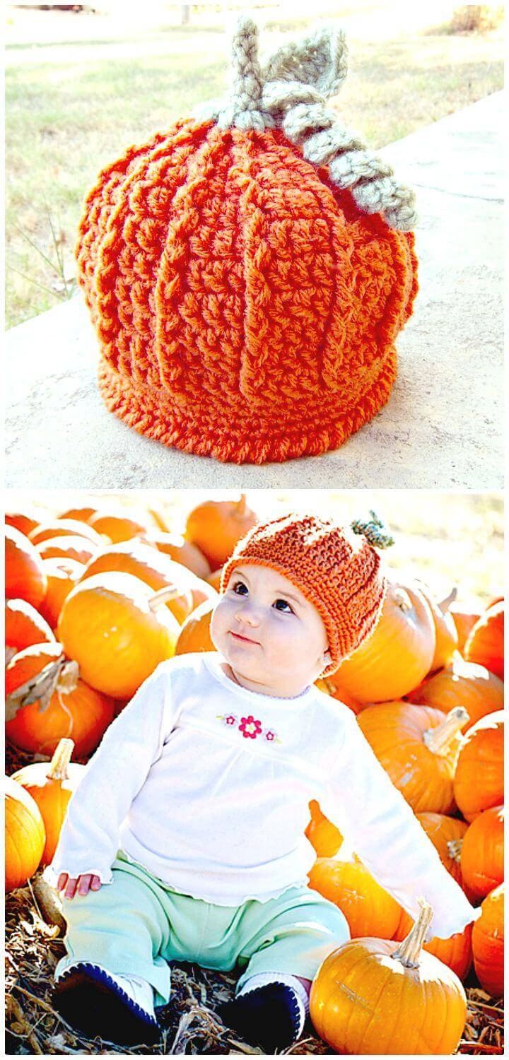 How To Free Crochet Pumpkin Harvest Hat Pattern