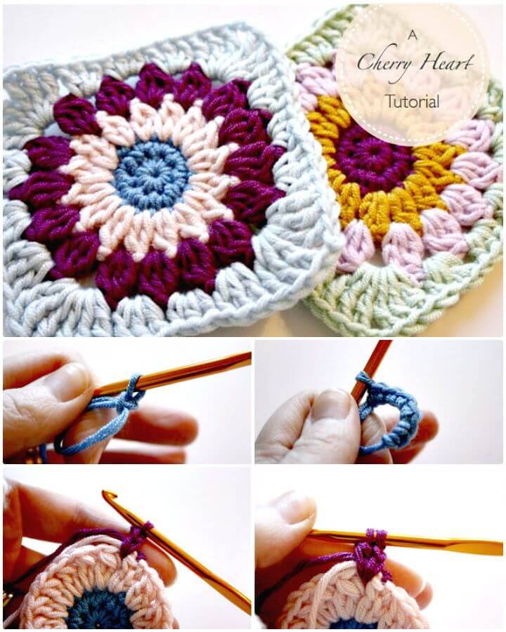 Easy Free Crochet Rosie Posie Grannie Square Pattern + Tutorial