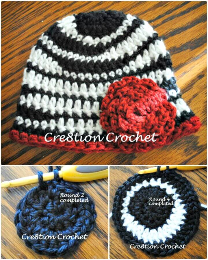 How To Free Crochet Zebra Newborn Hat Pattern