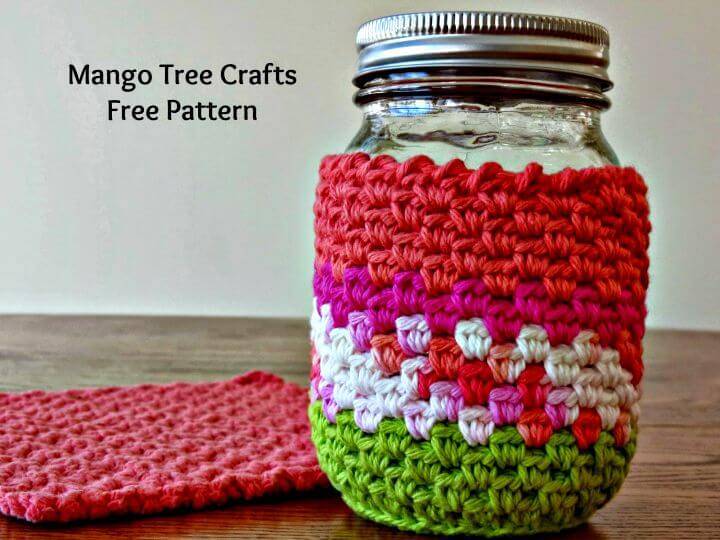 Free Crochet Mason Jar Cozy Pattern