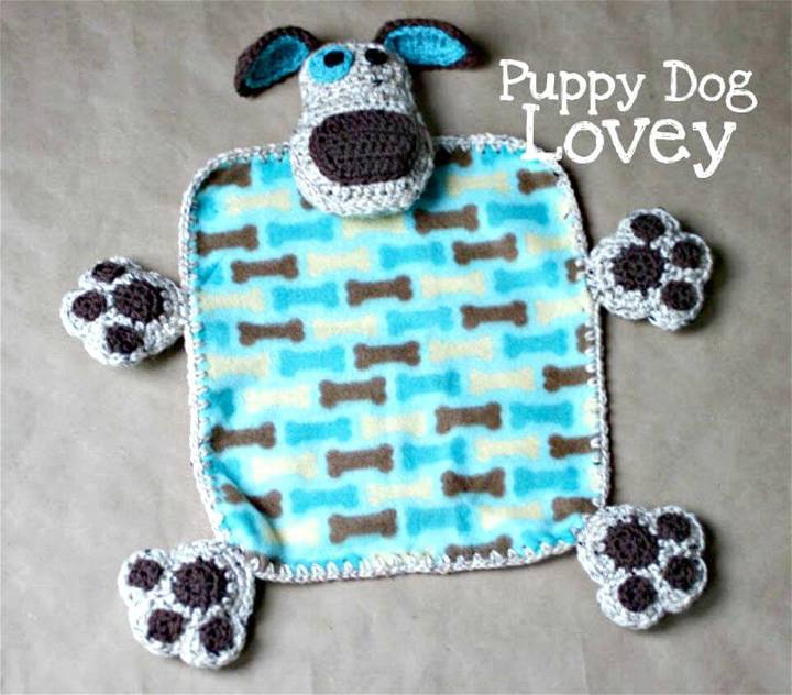 Free Crochet Puppy Dog Lovey Blanket Pattern