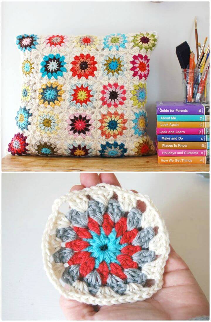 Free Crochet A Granny Square With A Circle Center Pattern