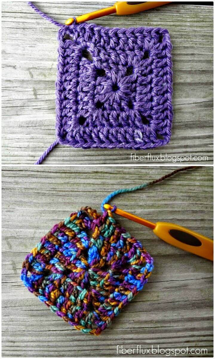 How To Easy Free Crochet A Solid Granny Square