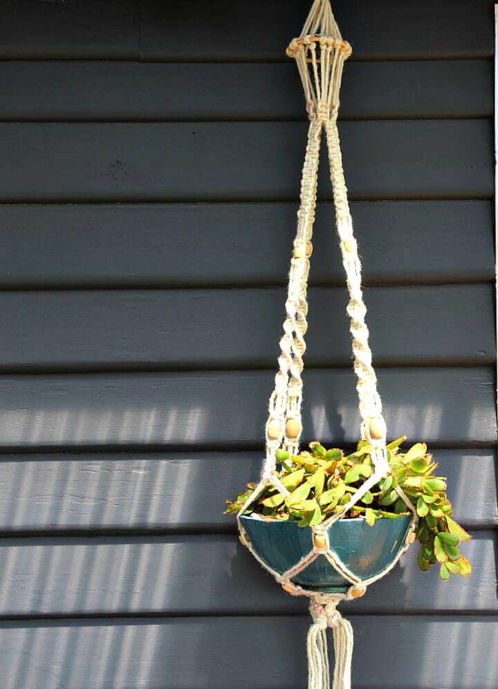 How To Make A Macrame Hanging Planter With Wooden Beads