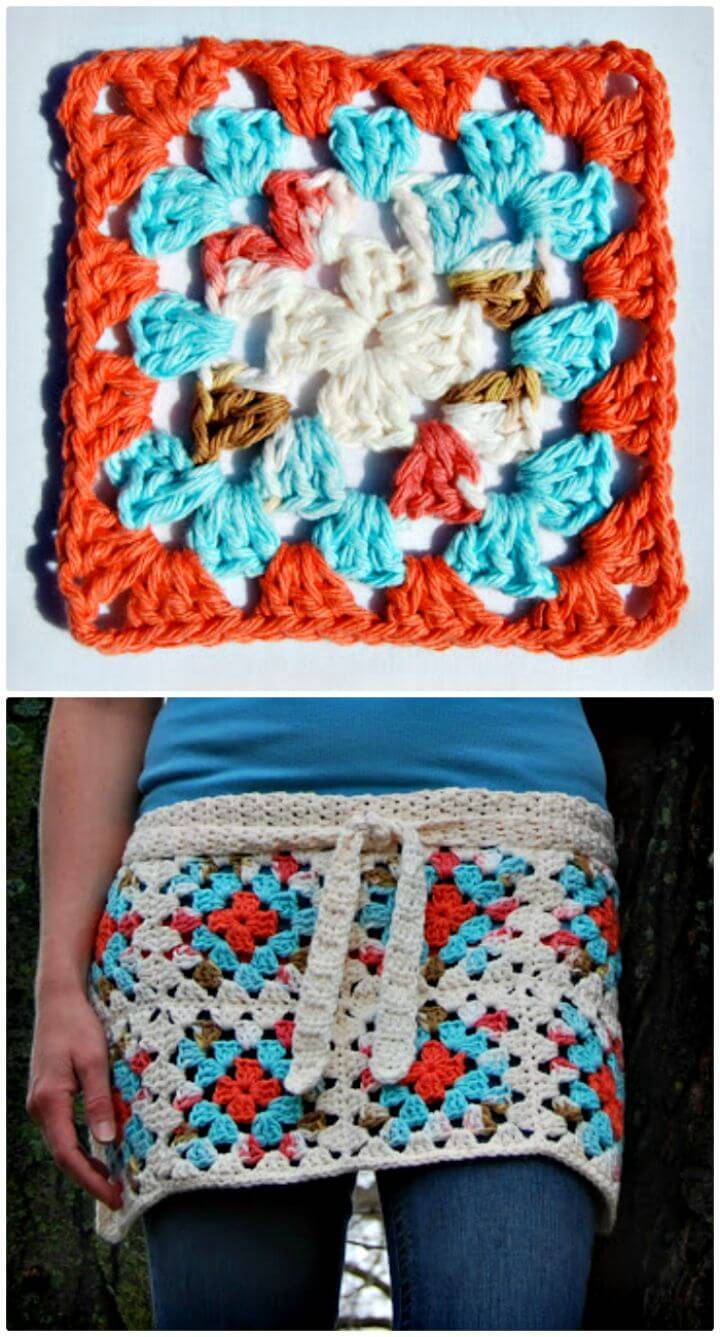 Free Crochet Granny Square Apron Pattern