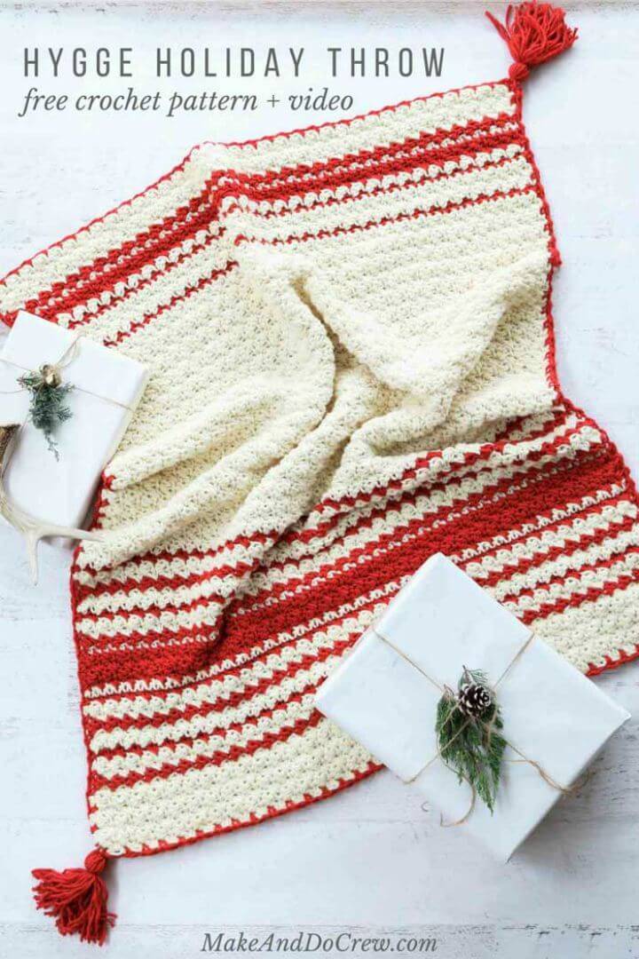 Free Crochet Hygge Holiday Beginner Blanket Pattern