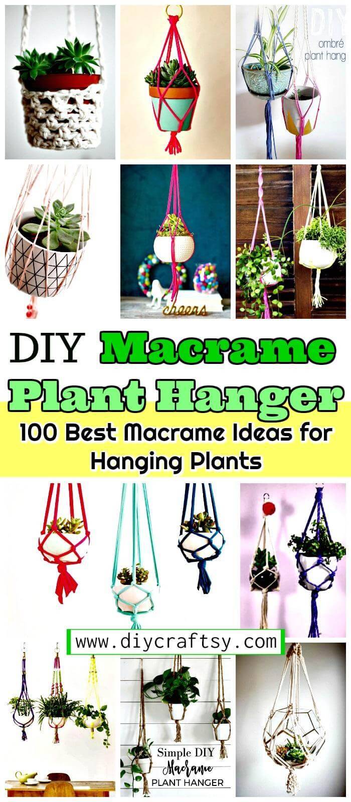 Macrame Plant Hanger - 100 Best Macrame Ideas for Hanging Plants - DIY Hanging Planters