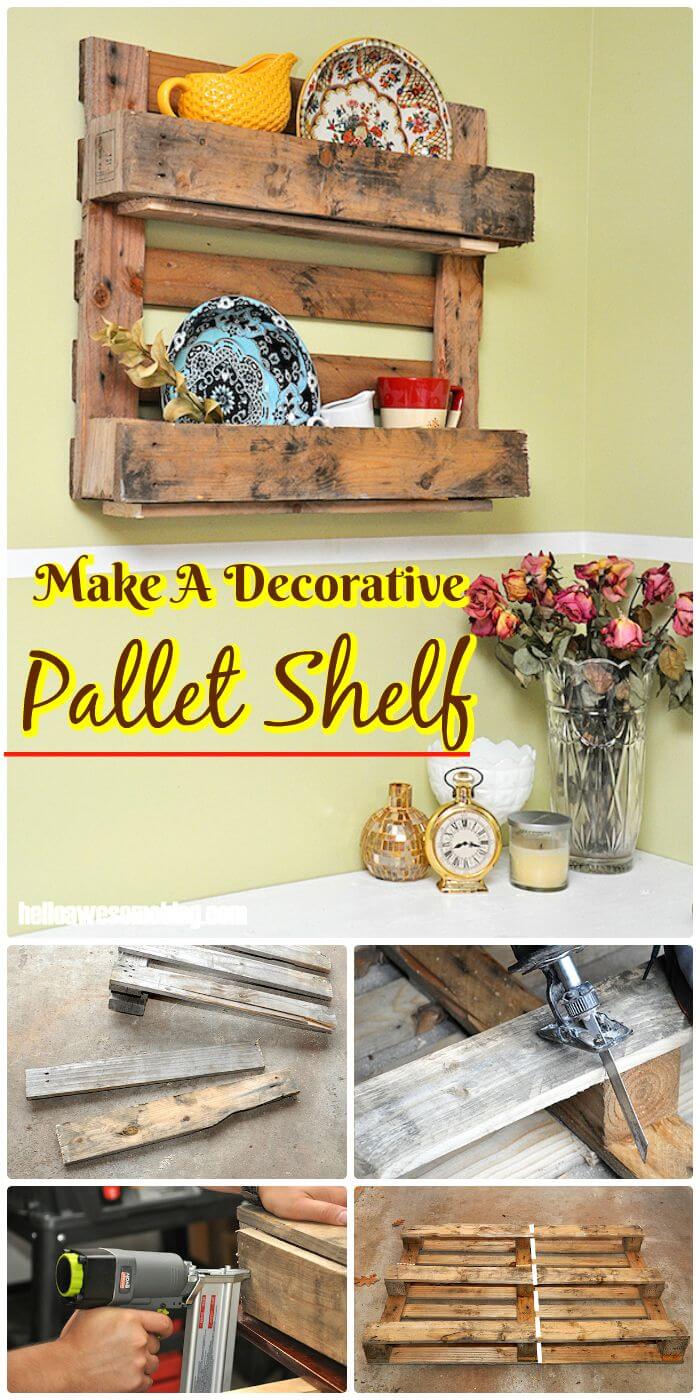 DIY A Decorative Pallet Shelf